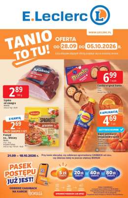 Leclerc - gazetka promocyjna Oferta E.Leclerc od poniedziałku 28.09 do poniedziałku 05.10
