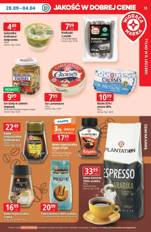 Leclerc - gazetka promocyjna Oferta E.Leclerc od poniedziałku 28.09 do poniedziałku 05.10 - strona 13