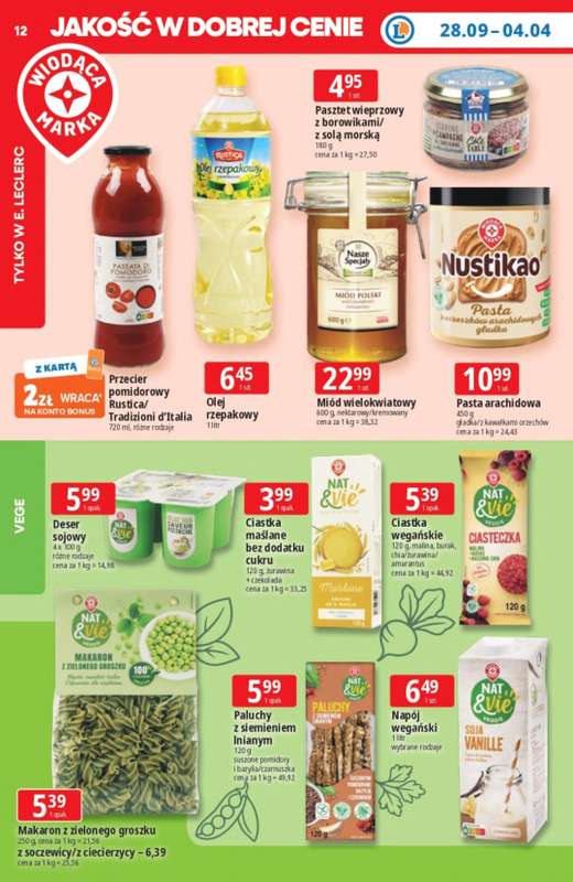 Leclerc - gazetka promocyjna Oferta E.Leclerc od poniedziałku 28.09 do poniedziałku 05.10 - strona 12