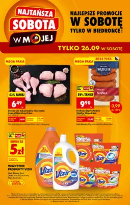 Biedronka - gazetka promocyjna Najtańsza sobota od soboty 26.09 do soboty 26.09
