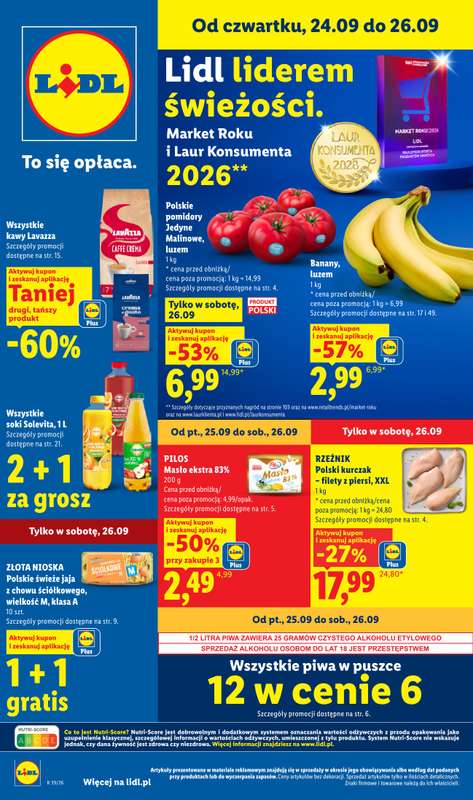 Lidl - gazetka promocyjna Oferta od czwartku od czwartku 24.09 do soboty 26.09