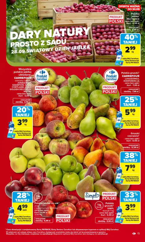 Carrefour - gazetka promocyjna Gazetka Carrefour od poniedziałku od poniedziałku 28.09 do soboty 03.10 - strona 15