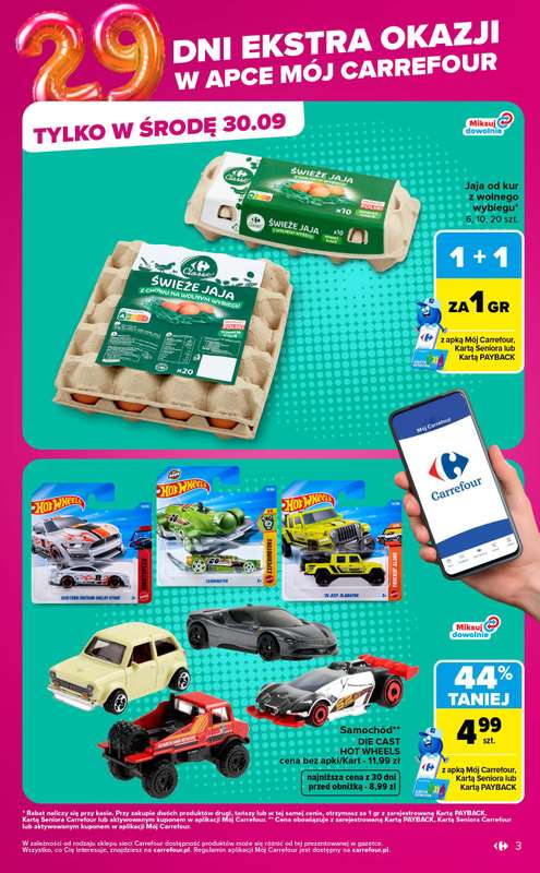 Carrefour - gazetka promocyjna Gazetka Codziennie extra okazje od poniedziałku 28.09 do soboty 03.10 - strona 3