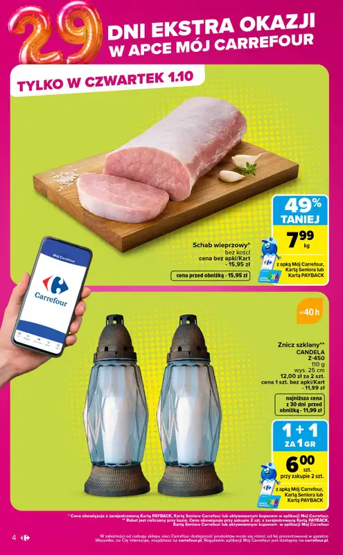 Carrefour - gazetka promocyjna Gazetka Codziennie extra okazje od poniedziałku 28.09 do soboty 03.10 - strona 4