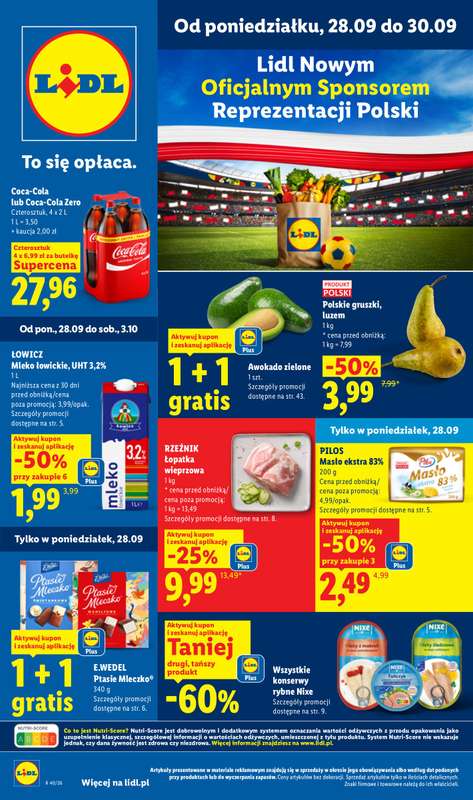 Lidl - gazetka promocyjna Oferta od poniedziałku od poniedziałku 28.09 do środy 30.09