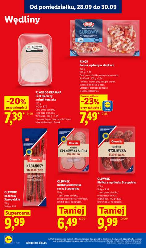 Lidl - gazetka promocyjna Oferta od poniedziałku od poniedziałku 28.09 do środy 30.09 - strona 58