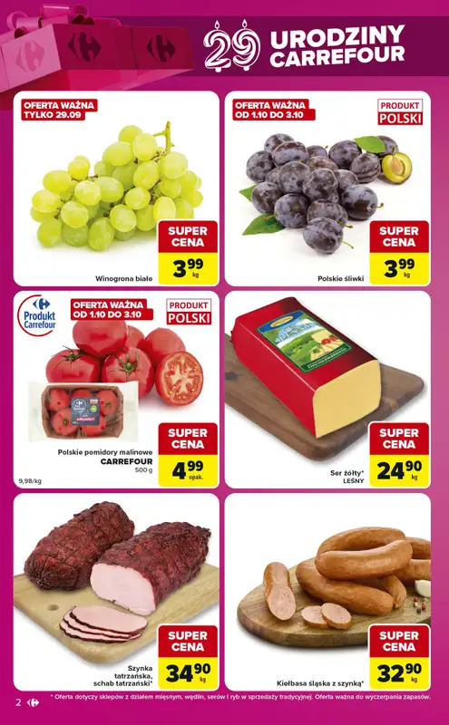 Carrefour Market - gazetka promocyjna Gazetka Urodzinowe okazje od wtorku 29.09 do poniedziałku 05.10 - strona 2