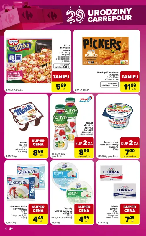 Carrefour Market - gazetka promocyjna Gazetka Urodzinowe okazje od wtorku 29.09 do poniedziałku 05.10 - strona 4