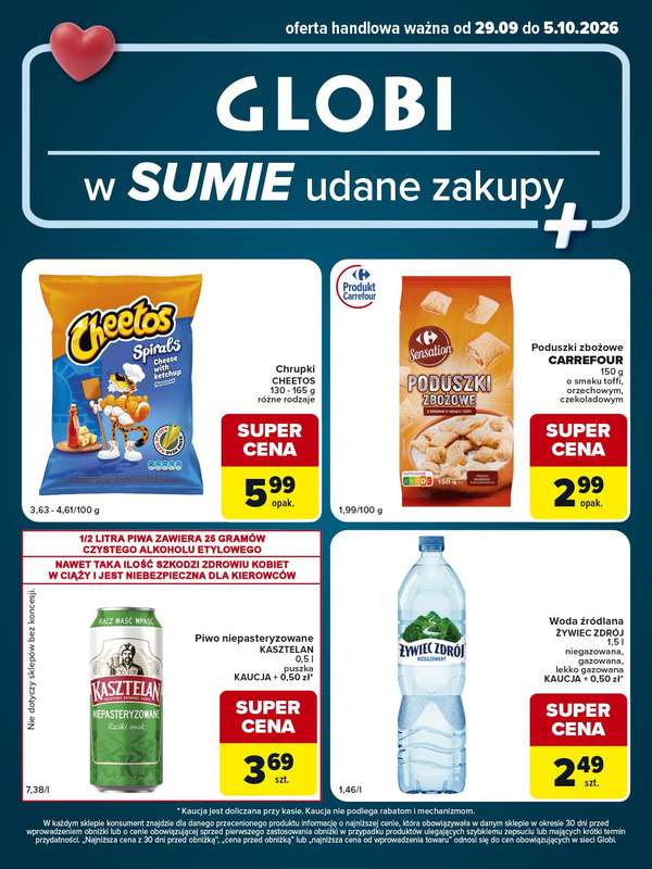 Globi - gazetka promocyjna Gazetka Globi od wtorku 29.09 do poniedziałku 05.10