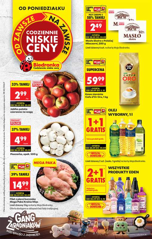 Biedronka - gazetka promocyjna Od poniedziałku od poniedziałku 28.09 do soboty 03.10