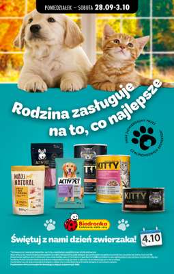 Biedronka - gazetka promocyjna Dzień zwierzaka od poniedziałku 28.09 do soboty 03.10