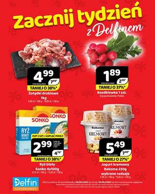 Delfin - gazetka promocyjna Zacznij tydzień z Delfinem od poniedziałku 28.09 do środy 30.09