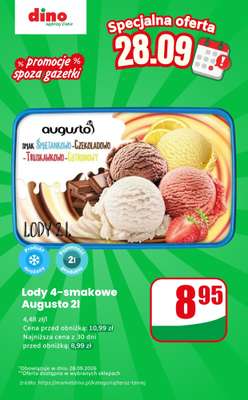 Dino - gazetka promocyjna Lody 4-smakowe - oferta na 28.09 | Promocje spoza gazetki od poniedziałku 28.09 do poniedziałku 28.09
