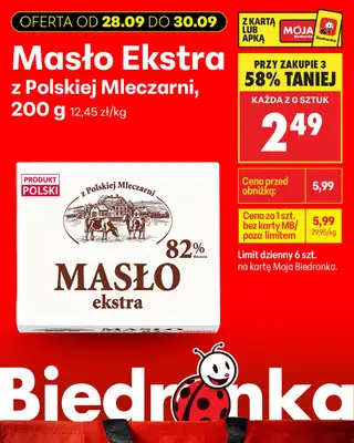 Biedronka - gazetka promocyjna Biedronkowe oszczędności od poniedziałku od poniedziałku 28.09 do środy 30.09