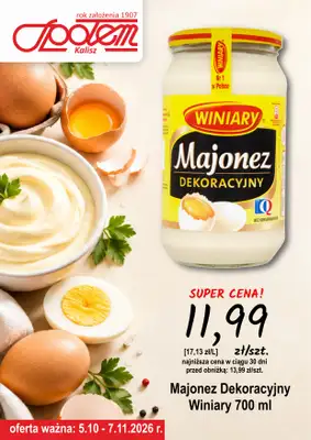 Społem - Blisko i Korzystnie - gazetka promocyjna Plakat promocyjny PSS Kalisz od poniedziałku 05.10 do soboty 07.11