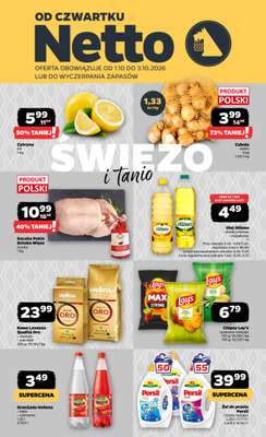 Netto - gazetka promocyjna Gazetka Spożywcza od czwartku 01.10 do soboty 03.10