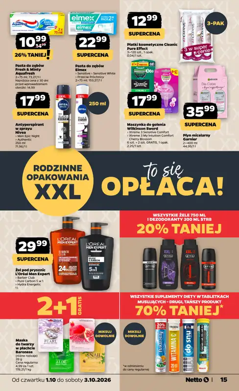 Netto - gazetka promocyjna Gazetka Spożywcza od czwartku 01.10 do soboty 03.10 - strona 15