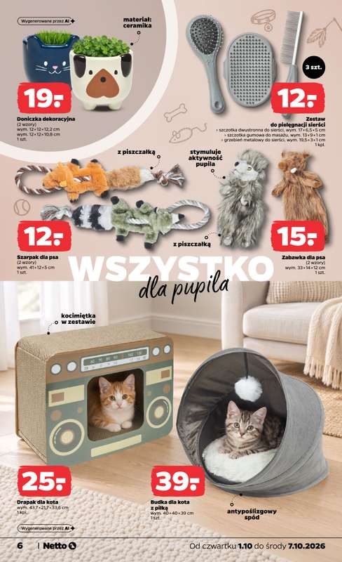 Netto - gazetka promocyjna Inspiracje tygodnia Dzień Zwierząt od czwartku 01.10 do środy 07.10 - strona 6