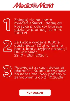Media Markt - gazetka promocyjna Zgarnij kupon 150 zł na BP za wydane 1000 zł od poniedziałku 28.09 do środy 14.10 - strona 2