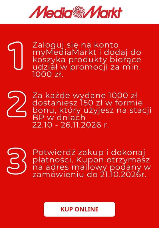 Media Markt - gazetka promocyjna Zgarnij kupon 150 zł na BP za wydane 1000 zł od poniedziałku 28.09 do środy 14.10 - strona 2