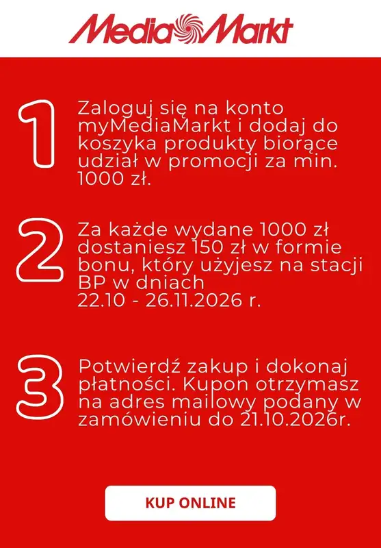 Media Markt - gazetka promocyjna Zgarnij kupon 150 zł na BP za wydane 1000 zł od poniedziałku 28.09 do środy 14.10 - strona 2