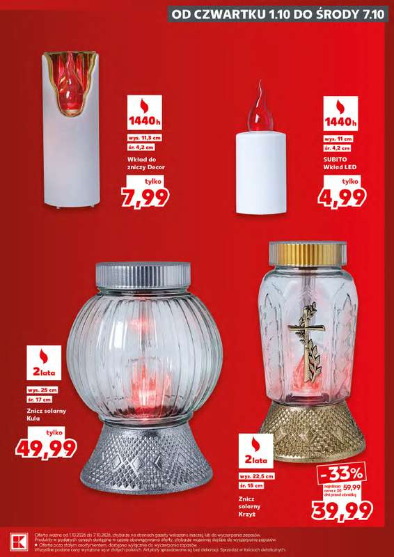 Kaufland - gazetka promocyjna Oferta Kaufland - Znicze od czwartku 01.10 do środy 07.10 - strona 15