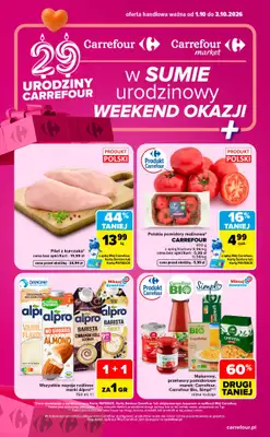 Carrefour Market - gazetka promocyjna W sumie urodzinowy weekend okazji od czwartku 01.10 do soboty 03.10