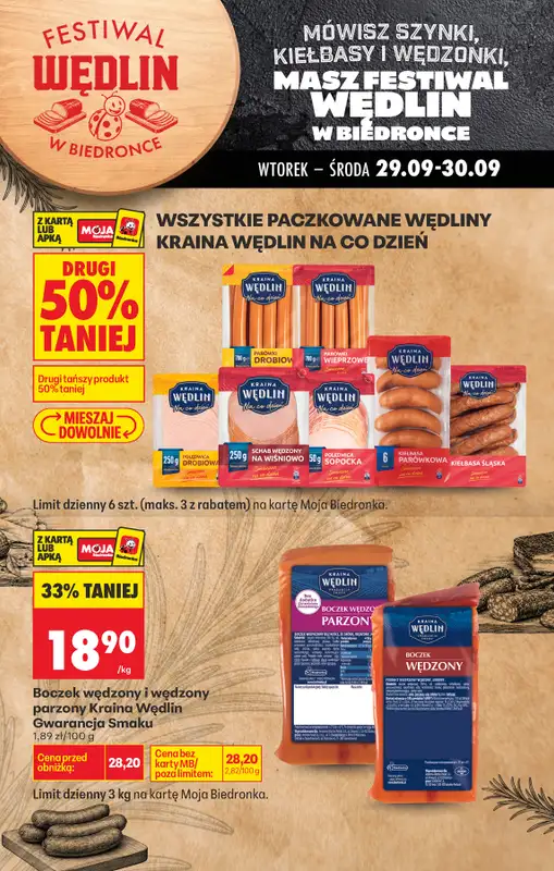 Biedronka - gazetka promocyjna Festiwal wędlin  