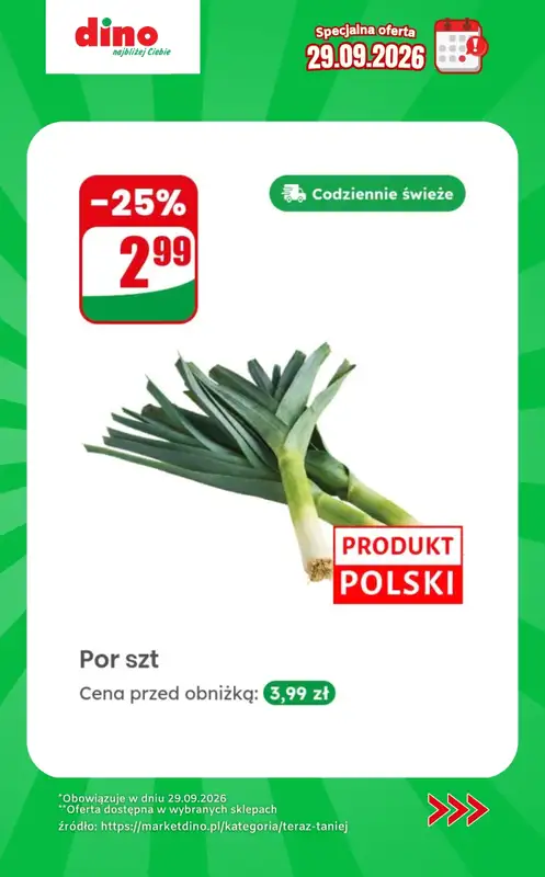 Dino - gazetka promocyjna Specjalna oferta na 29.09.2026 - promocje spoza gazetki od wtorku 29.09 do wtorku 29.09 - strona 10