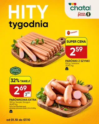 Chata Polska - gazetka promocyjna Hity tygodnia 01-07.10 od czwartku 01.10 do środy 07.10