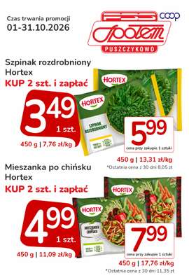 Społem - Blisko i Korzystnie - gazetka promocyjna Plakat promocyjny PSS Puszczykowo od czwartku 01.10 do soboty 31.10