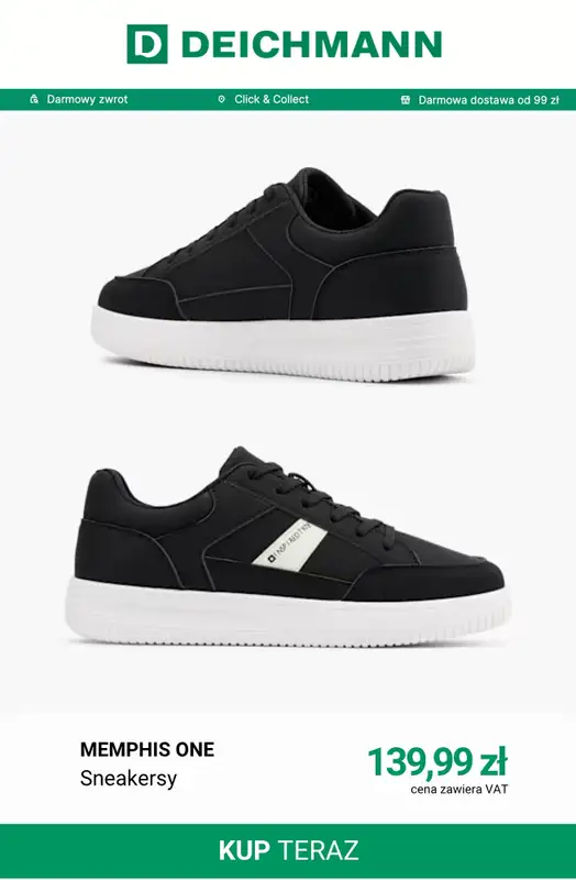 Deichmann - gazetka promocyjna Modne sneakersy męskie od środy 30.09  - strona 4