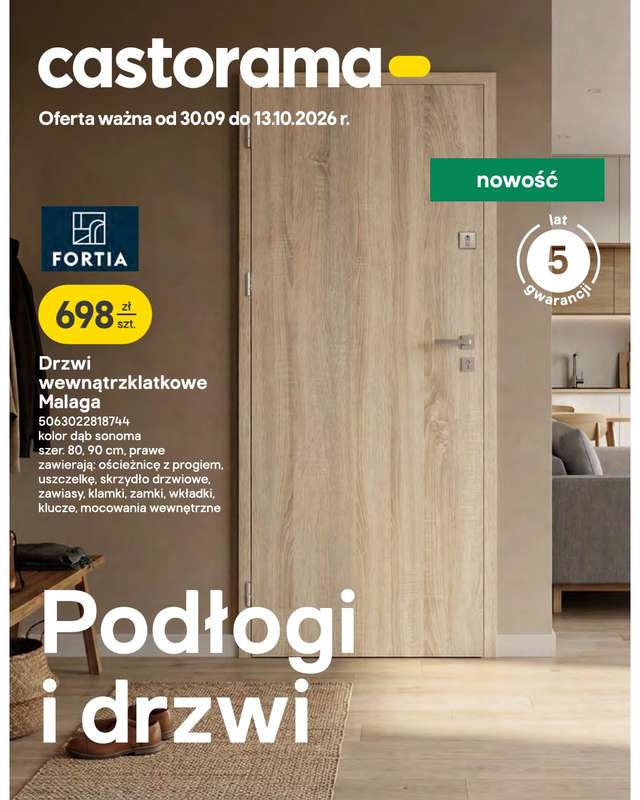 Castorama - gazetka promocyjna Podłogi i drzwi od środy 30.09 do wtorku 13.10