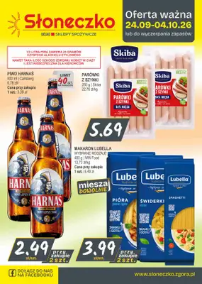 Słoneczko - gazetka promocyjna Gazetka od wtorku 29.09 do niedzieli 04.10