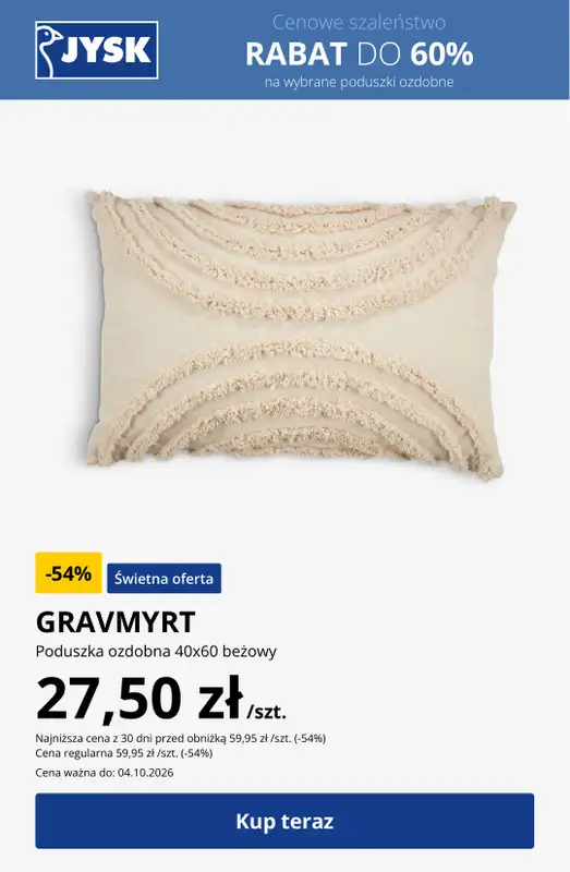 Jysk - gazetka promocyjna JYSK: Rabat do 60% na wybrane kategorie! od środy 30.09 do niedzieli 18.10 - strona 9