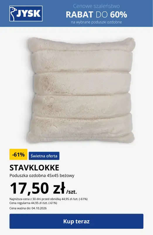 Jysk - gazetka promocyjna JYSK: Rabat do 60% na wybrane kategorie! od środy 30.09 do niedzieli 18.10 - strona 8