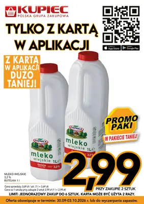 Kupiec - gazetka promocyjna Promopaki od środy 30.09 do soboty 03.10