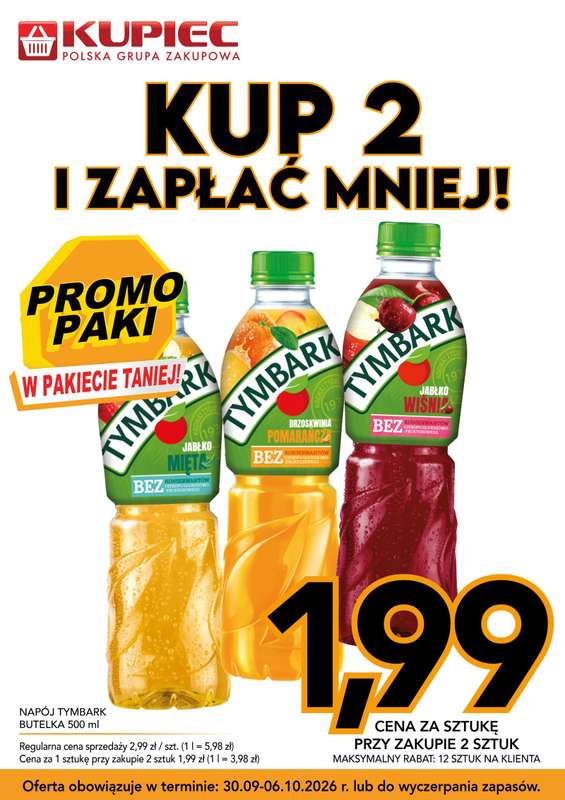Kupiec - gazetka promocyjna Promopaki od środy 30.09 do wtorku 06.10