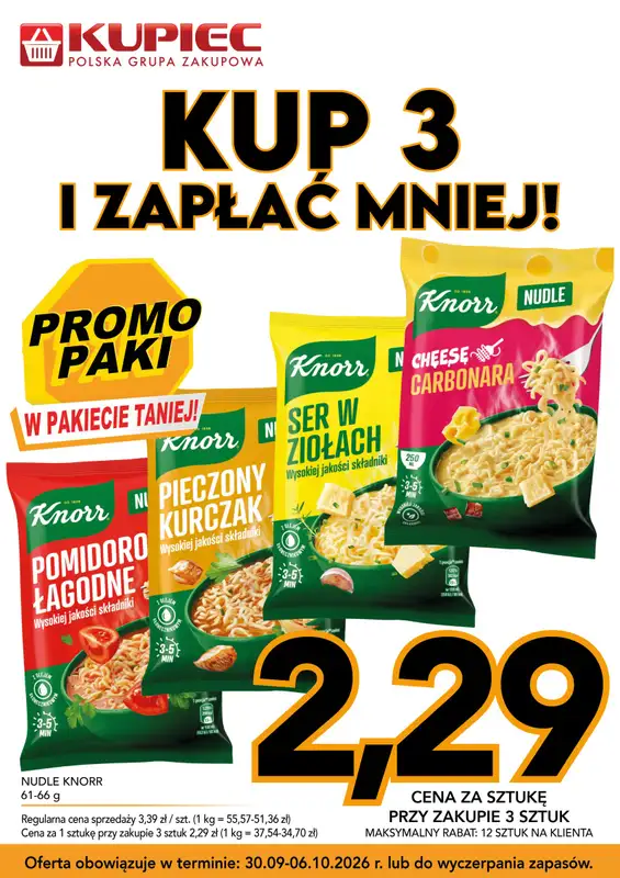 Kupiec - gazetka promocyjna Promopaki od środy 30.09 do wtorku 06.10 - strona 4