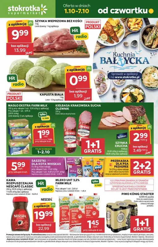 Stokrotka - gazetka promocyjna Gazetka Supermarket od czwartku 01.10 do środy 07.10