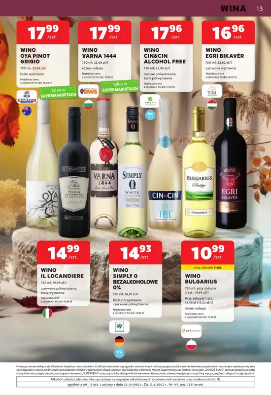 Stokrotka - gazetka promocyjna W dobrym smaku od czwartku 01.10 do środy 28.10 - strona 13