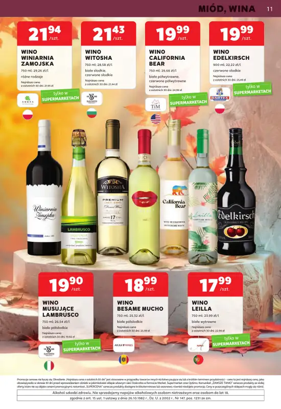 Stokrotka - gazetka promocyjna W dobrym smaku od czwartku 01.10 do środy 28.10 - strona 11