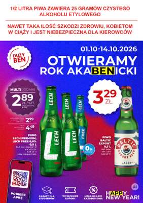 Duży Ben - gazetka promocyjna Gazetka piwna od czwartku 01.10 do środy 14.10