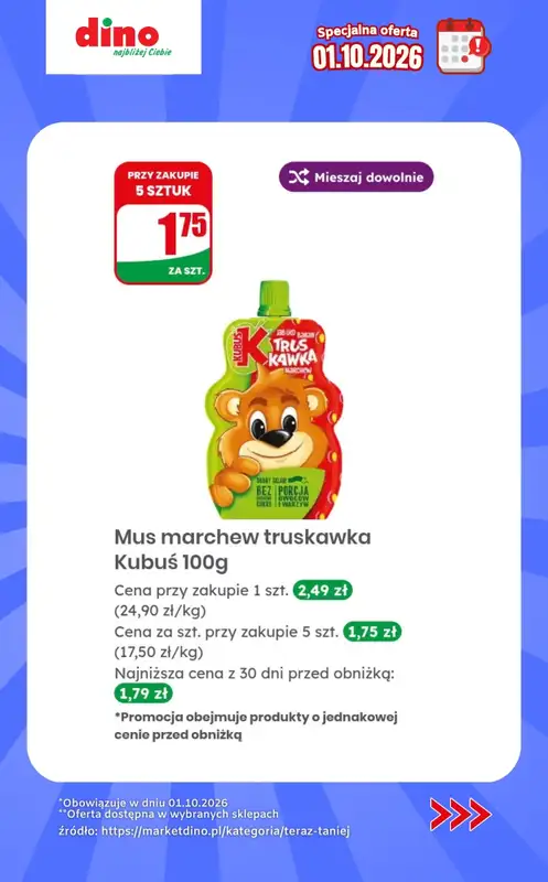 Dino - gazetka promocyjna Specjalna oferta na 01.10.2026 - promocje spoza gazetki od czwartku 01.10 do czwartku 01.10 - strona 10