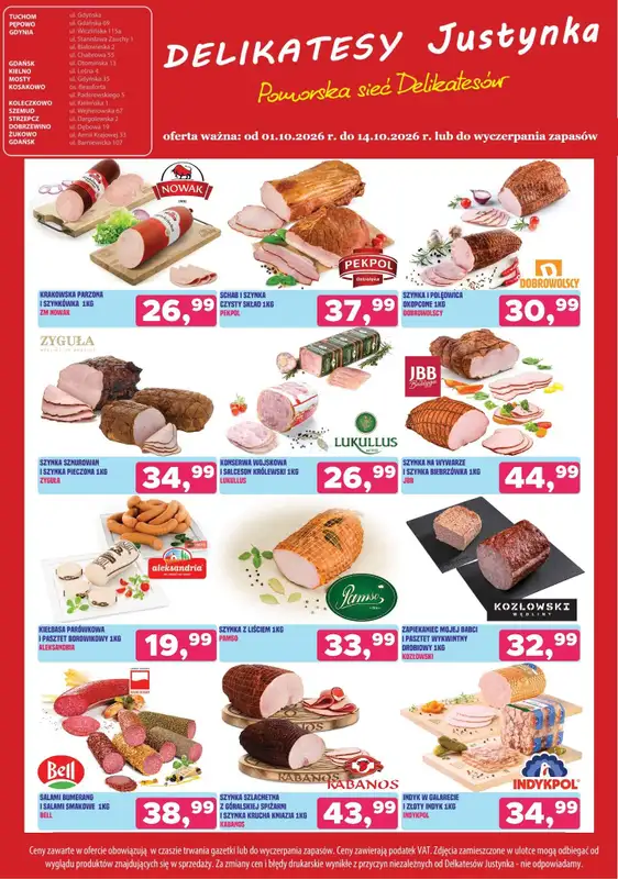 Delikatesy Justynka - gazetka promocyjna Gazetka od czwartku 01.10 do środy 14.10 - strona 3