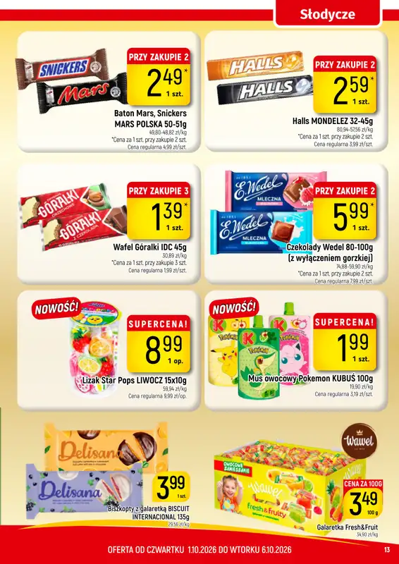Delikatesy Piotruś Pan - gazetka promocyjna Gazetka od czwartku 01.10 do wtorku 06.10 - strona 13