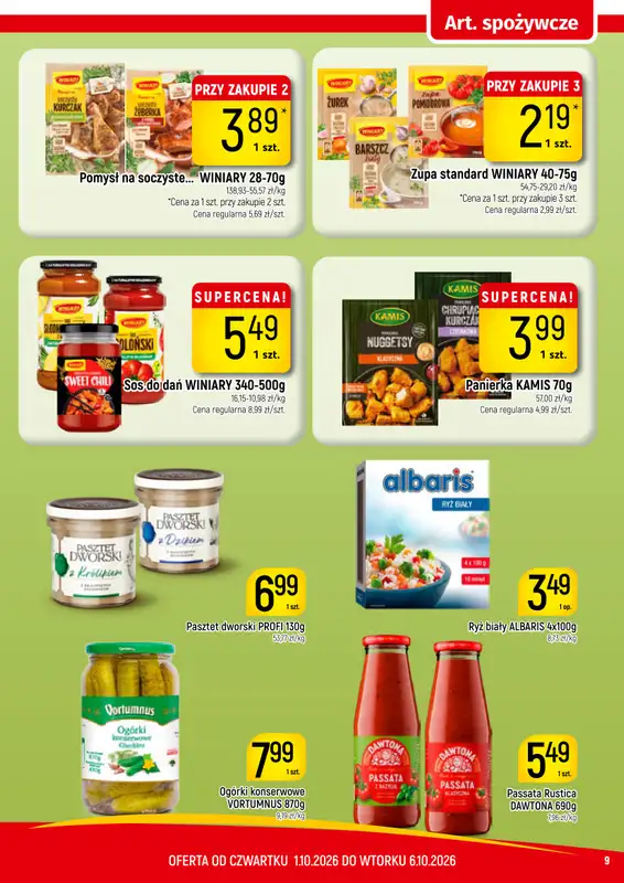 Delikatesy Piotruś Pan - gazetka promocyjna Gazetka od czwartku 01.10 do wtorku 06.10 - strona 9