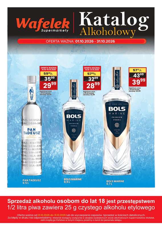 Wafelek - gazetka promocyjna Katalog alkoholowy od czwartku 01.10 do soboty 31.10