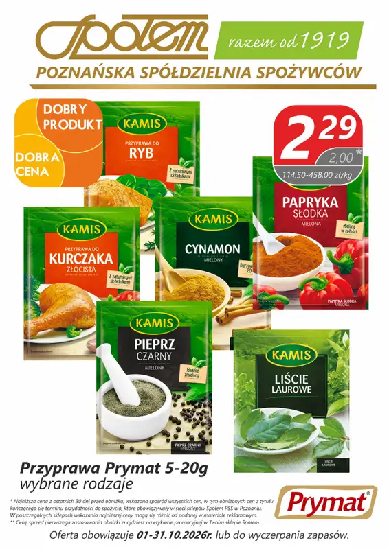 Społem - Blisko i Korzystnie - gazetka promocyjna Plakaty promocyjne PSS Poznań od czwartku 01.10 do soboty 31.10 - strona 3