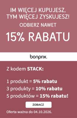 bonprix - gazetka promocyjna Do -15% z kodem na wielosztuki od czwartku 01.10 do niedzieli 04.10